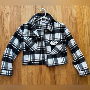 Zara Plaid Cropped Jacket
